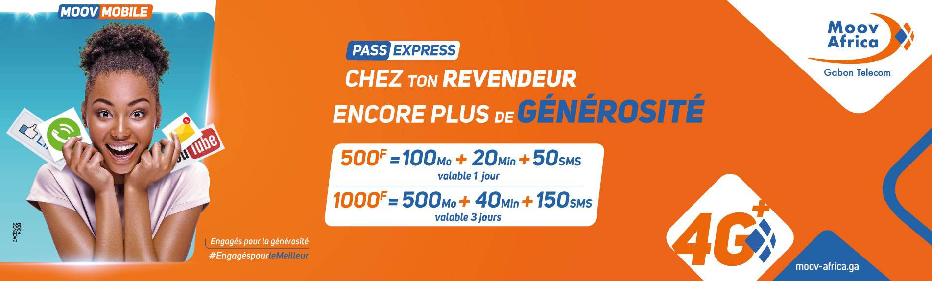 Moov Africa-Gabon Télécom - NOUVELLE BOX WIFI 4G+ 📲💻🖱 Légère 🙂. Petite  😚. Moins chère 😘. Le meilleur de l'Internet partout 🚕🏜🏡, tout le temps  ⏱ avec vous. 🦸‍♂️ Capacité: Jusqu'à 1️⃣5️⃣